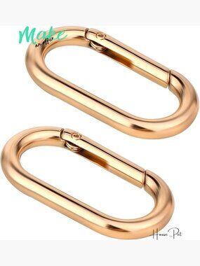2pc Oval Spring Snap Clip Alloy Key Ring Keychain Hook for Purse Bag Crafts
